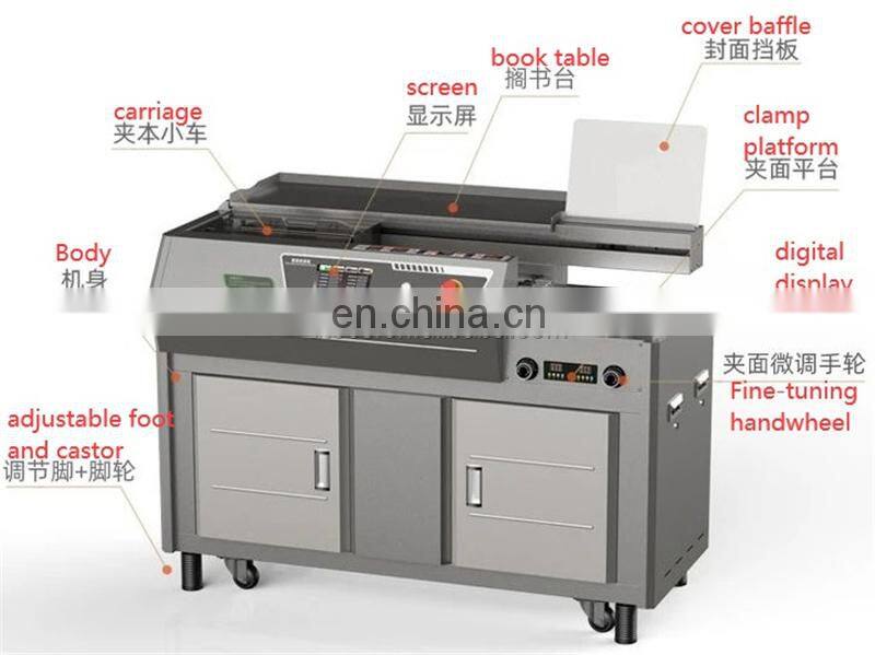 UK5 semi automatic Hot thermal glue spine book binder, hotmelt eva glue notebook binding machine