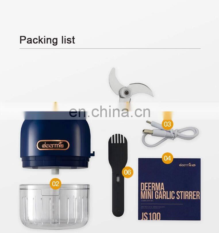 Original Deerma JS200 electric grinder Mini wireless portable food processor for domestic garlic paste, ginger paste, pepper, pe
