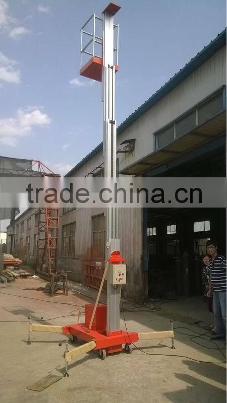 6 meters hydraulic telescopic adjustable single mast aluminum one man lift