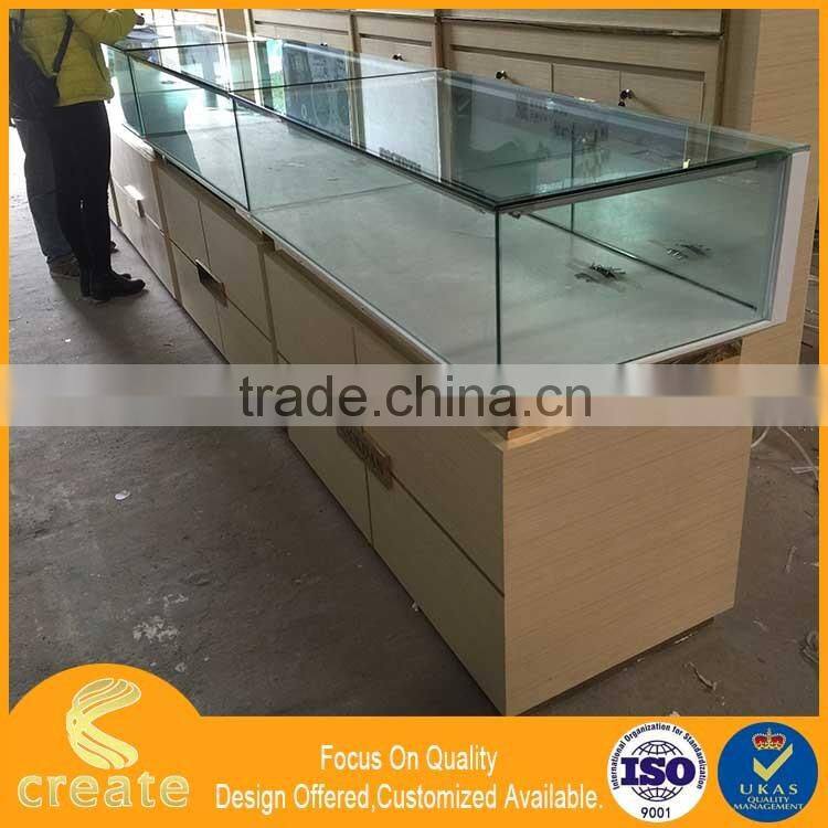 Fashion wooden mobile phone display stand,glass watch display cabinet
