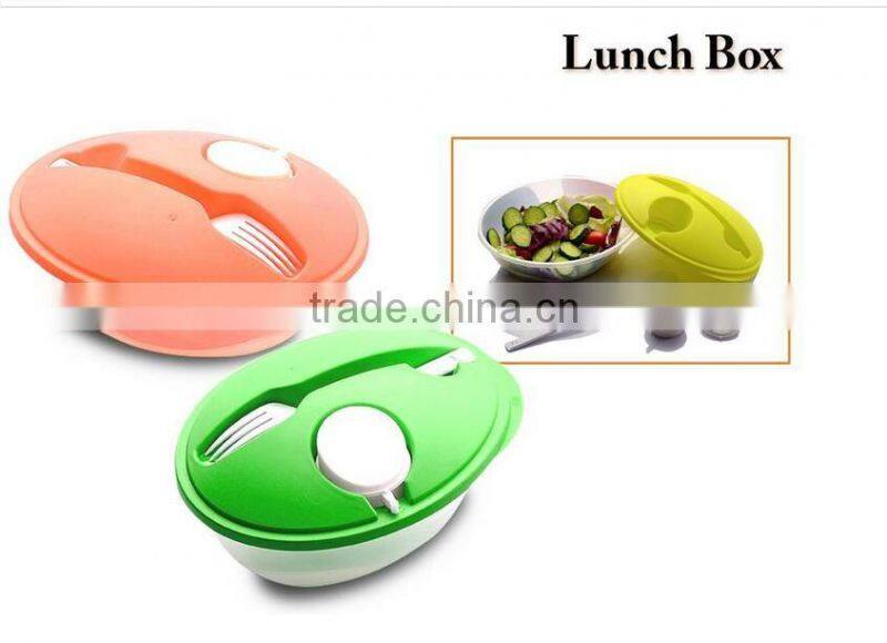 PP PLASTIC LUNCH BOX WITH FORK AND SAUCE CONTAINER