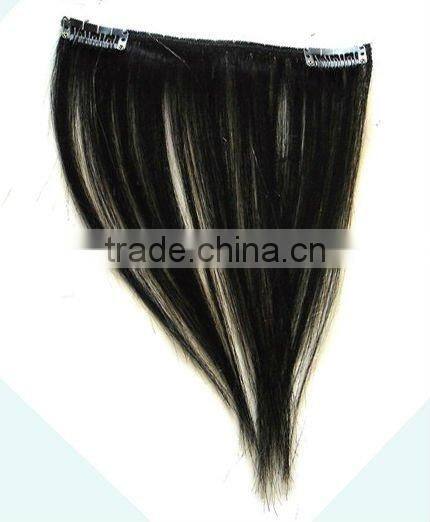 White And Black Mixed Color Clip-In BangsFringes Wholesale Price