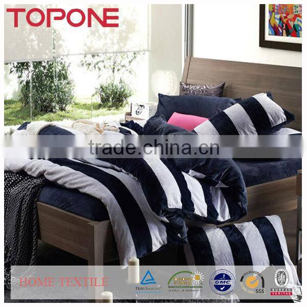 Plain home stripe type cheap soft single bedding set