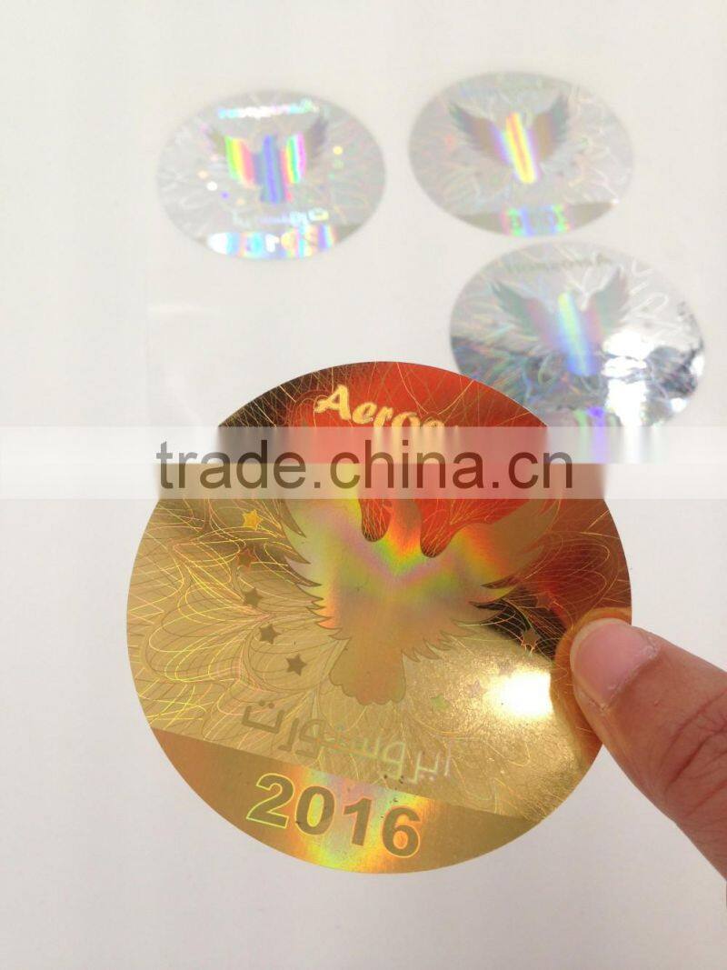 3D holographic laser anti fake sticker label