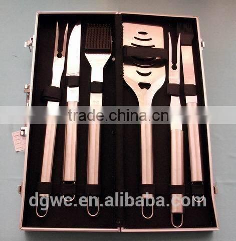 3pcs stainless steel barbecue tools with alumium case