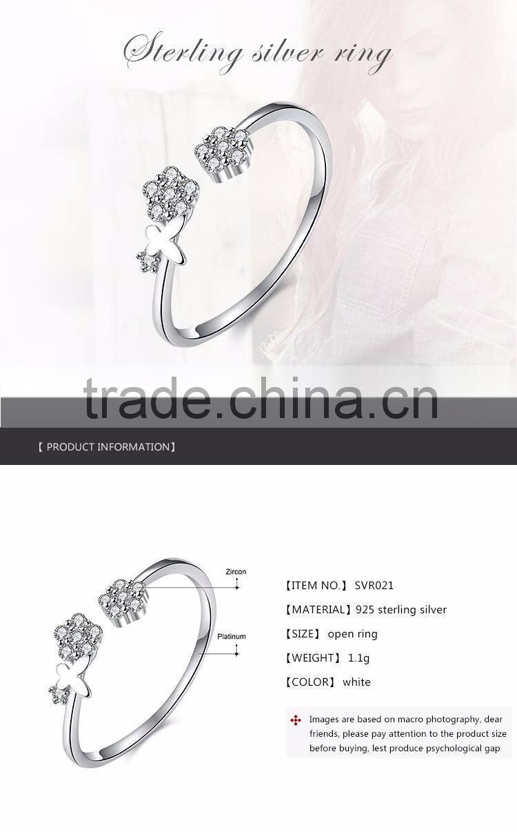 Simple sterling silver open rings for women