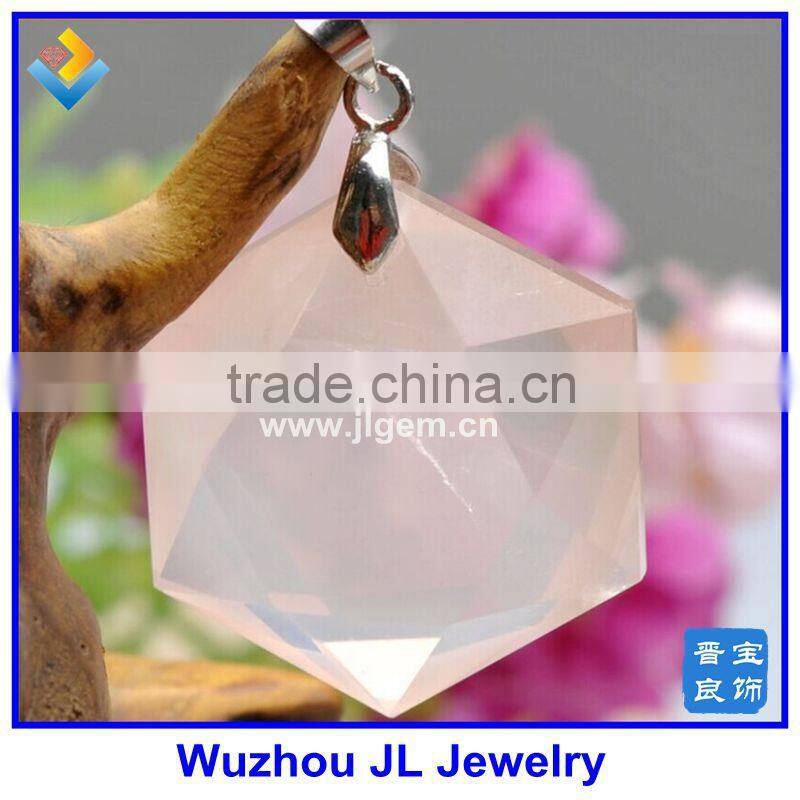 2016 Hot Sale Natural White Crystal David Star White Six Amn Star Pendant