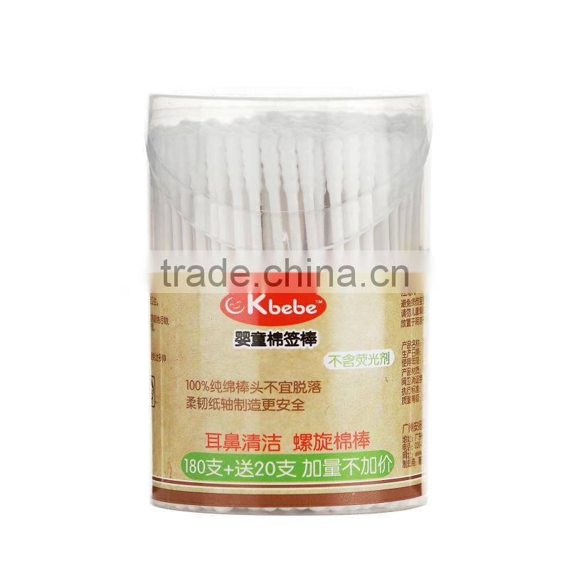 baby care product high quality 100pcs wooden stick cotton buds, in rectangle box, cotton swabs, beauty cotton buds