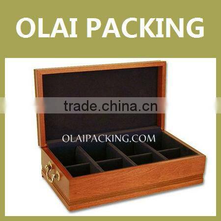 High Quality 8 Slots Wooden Tea Bag Storage Box