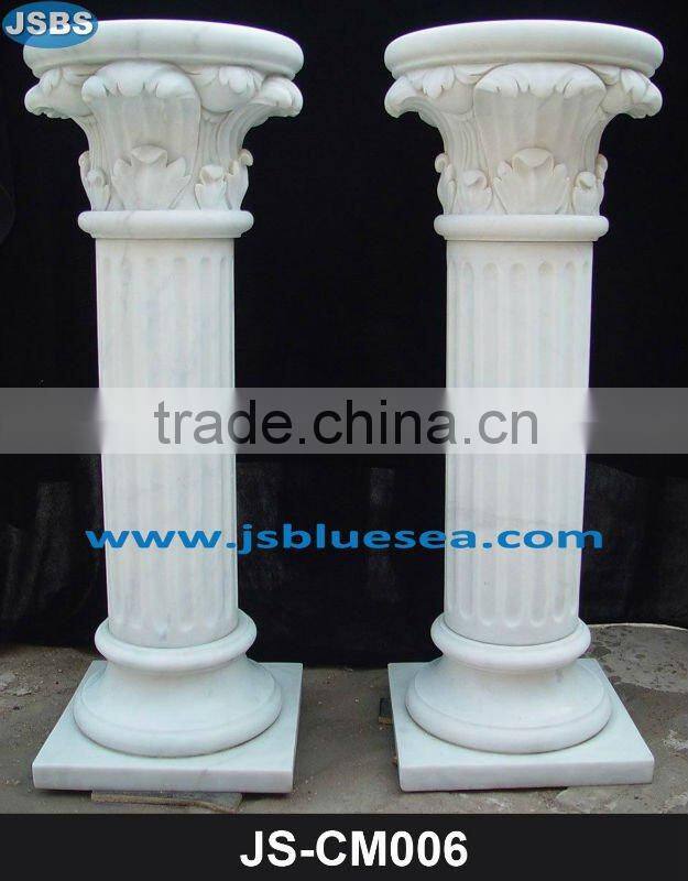 Cheap Handmade White Marble Interior Decoration Pillar For Sale