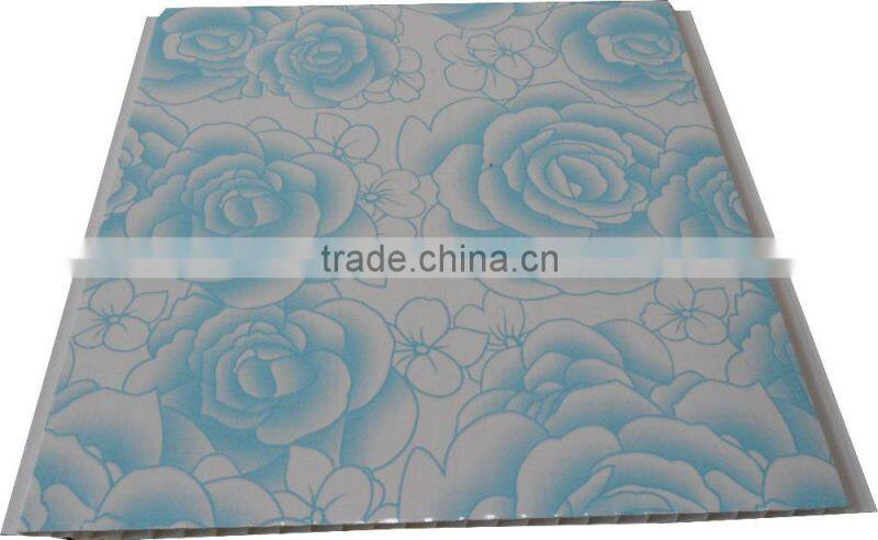 10'' width new style trinidad Plastic ceiling sheet, SMOOTH surface,brown color with gold strip F055