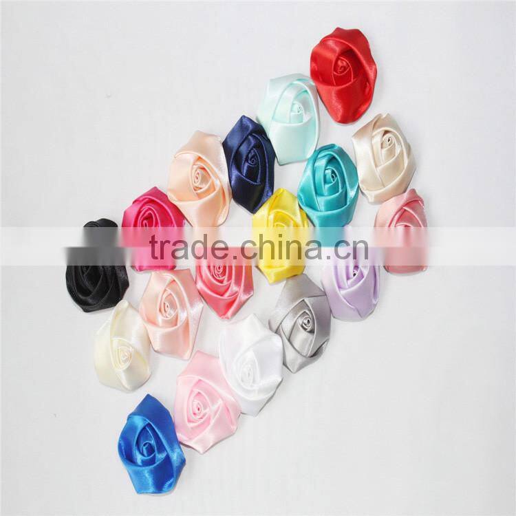 Decoration Satin rose Flower for stockings , Handmade flower for dress,hair accessories rostte flower