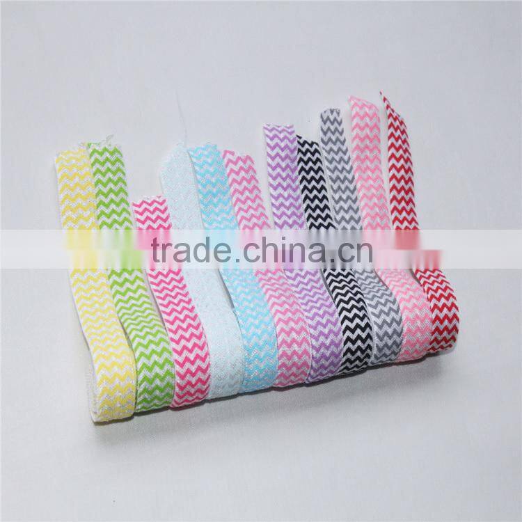 Factory Supply 5/8 Printed Chevron FOE For Hair Accessories