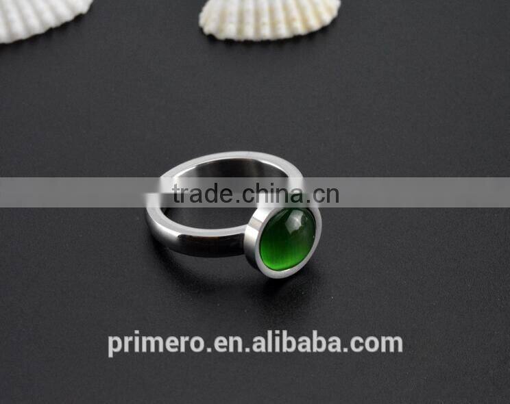 Natural Tiger Eye Stainless Steel Opal Stone Finger Ring Women Ring Bijoux Fashion