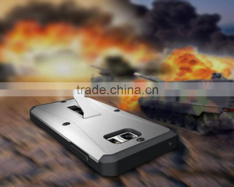 For Samsung Galaxy Note 5 Premium Armored Tank Style case Combo PC+TPU Kickstand Mobile back cover case with screen protector