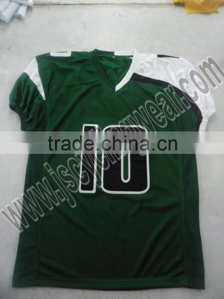 Custom Green and White American football jersey
