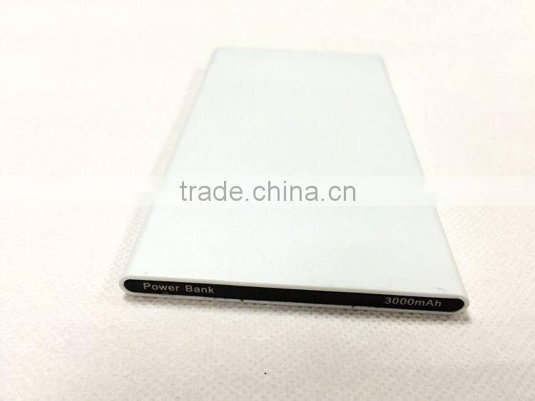 W280 Creative Lithium-ion polymer ultra slim power bank 3000mAh manufacture private external battery charger for iphone 5 6