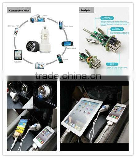 multi dual usb battery charger car12V 2.1A