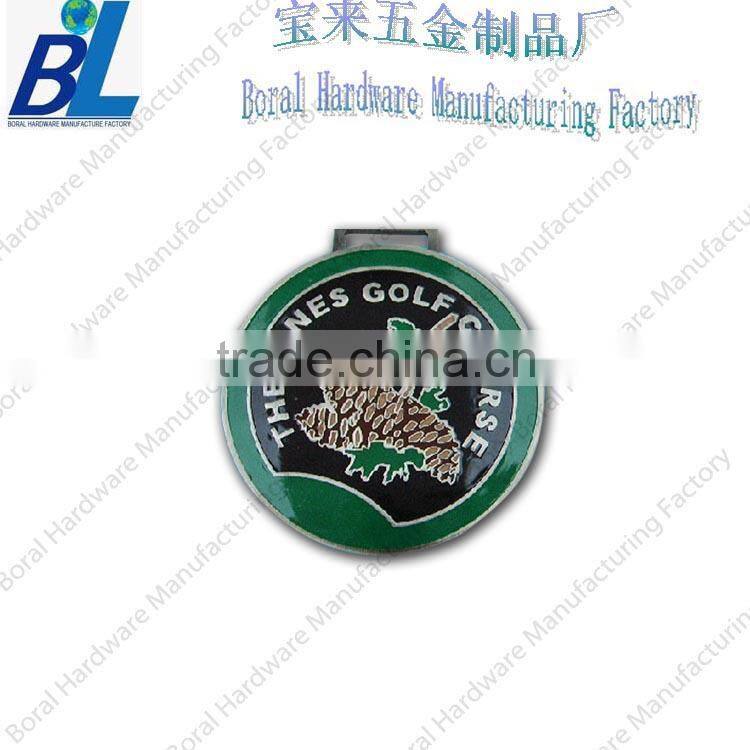 High quality round metal custom golf bag tag with epoxy