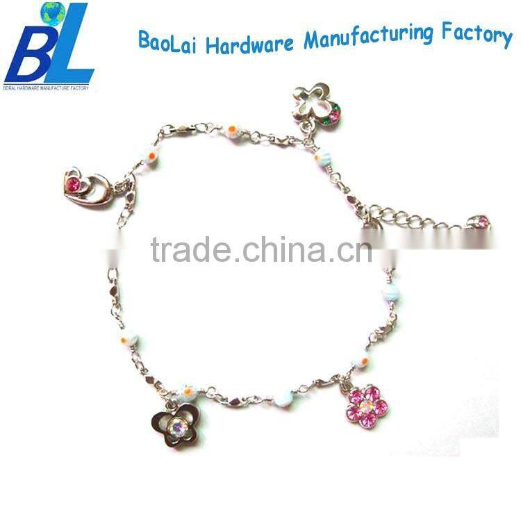 New design metal jewelies with casting waterdrop shape pendnat bracelet