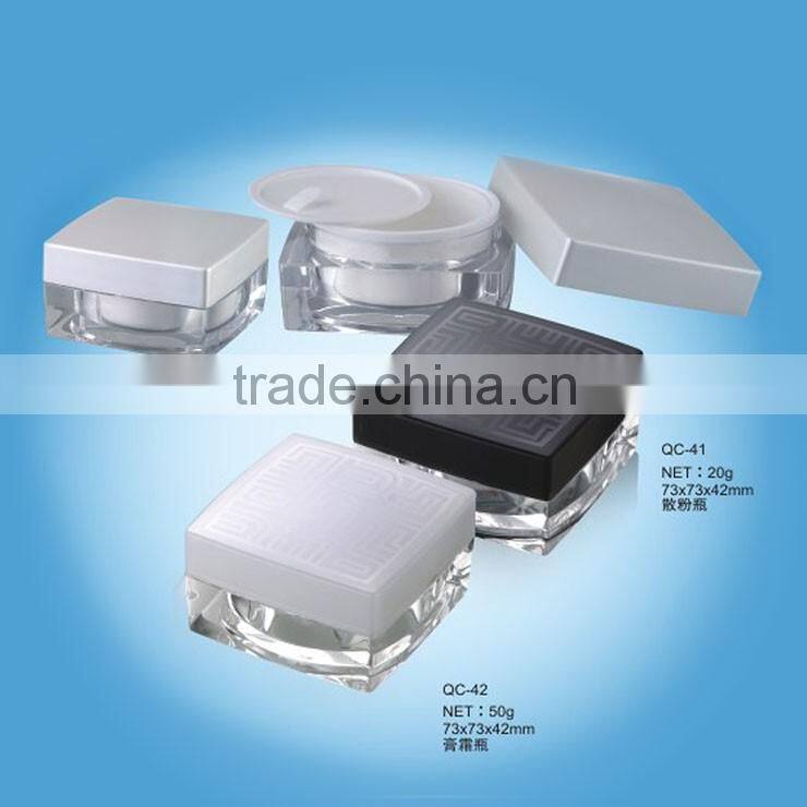 Acrylic Cosmetic Bottle Plastic Square Cream Jar Acryl Series 5g 10g 20g 30g 50g
