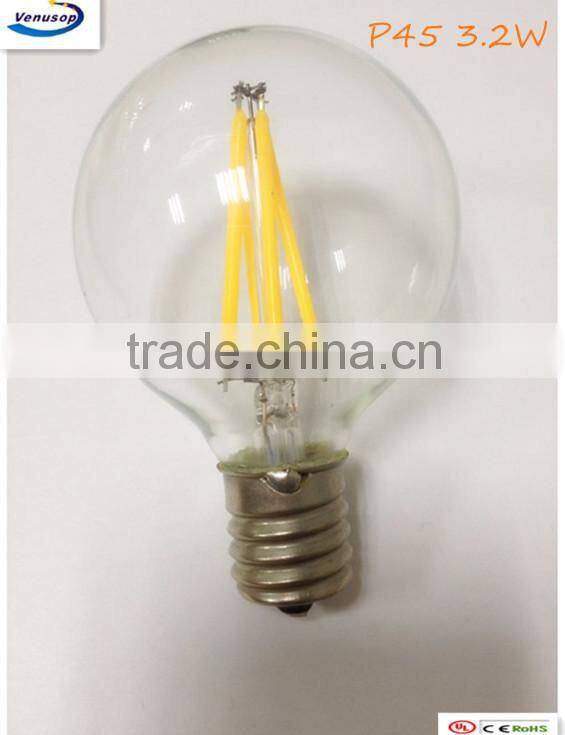 P45/G45 2watt 4watt led filament bulb Clear galss E14 230V UL CE RoHS FCC
