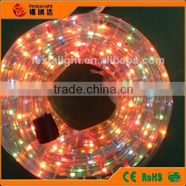 festalight waterproof 72led per meter 100% copper 3 wire holiday decoration round flexible black color changing led rope light