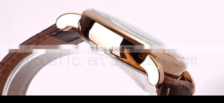 Newest Leather Strap Men Wrist Watch Gift KING SILIVER