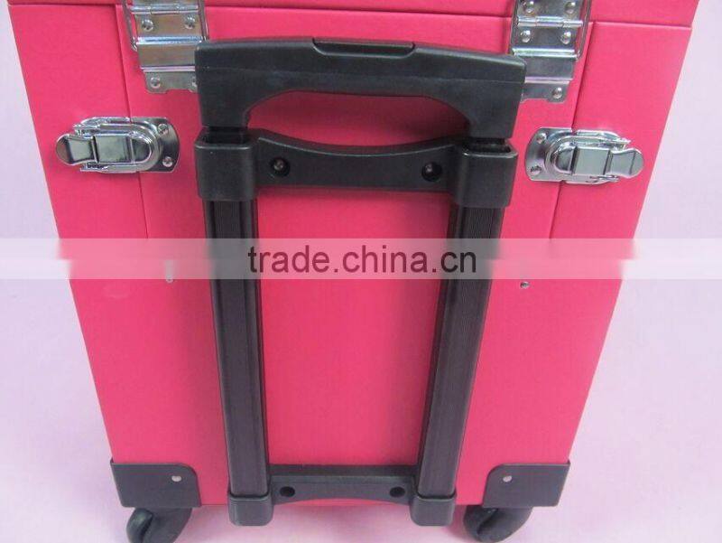 trolley rooling make up beauty kit vanity leather jewelry box