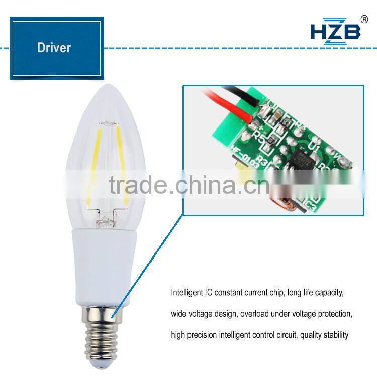 Zhongshan lighting manufacturer led bulb E14 gold led bulb diffuser 2w