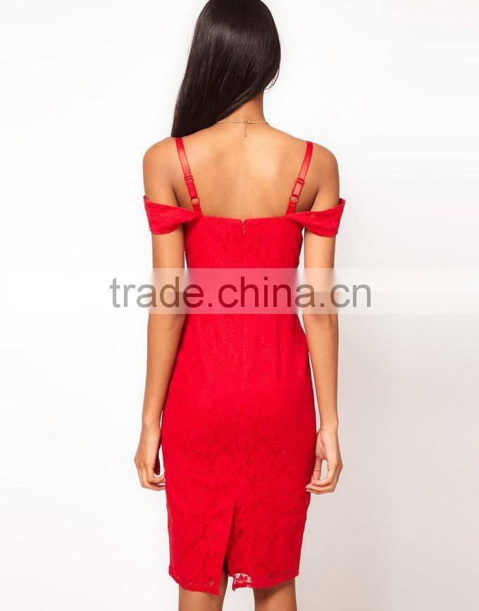 Red Bodycon Women Party Wear Sexy Romantic Dress Wholesale