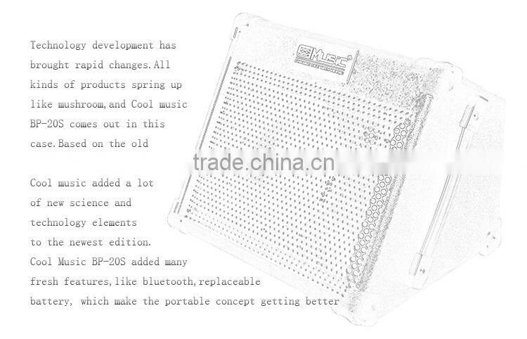 Rechargeable Battery Powered Wireless Outdoor Portable Bluetooth Speaker Guitar Amplifier