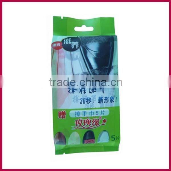 OEM manufacturing cleaning shoe wet wipes or leather shoe polish towelette