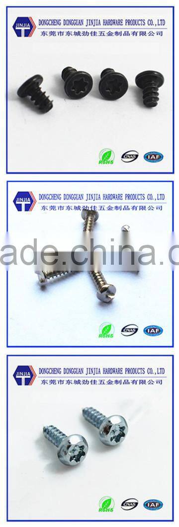 China screw manufacturer M1.0-6.0 black zinc plated torx security screw
