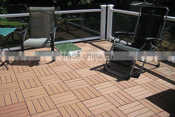 Yuante wood plastic composite WPC DIY floor tile with Interlocking plastic base
