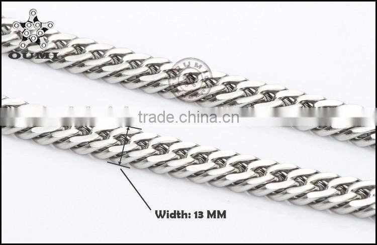 Fashion Metal Chain Stainless Steel Chain Double Curb Chain Necklace Jewelry