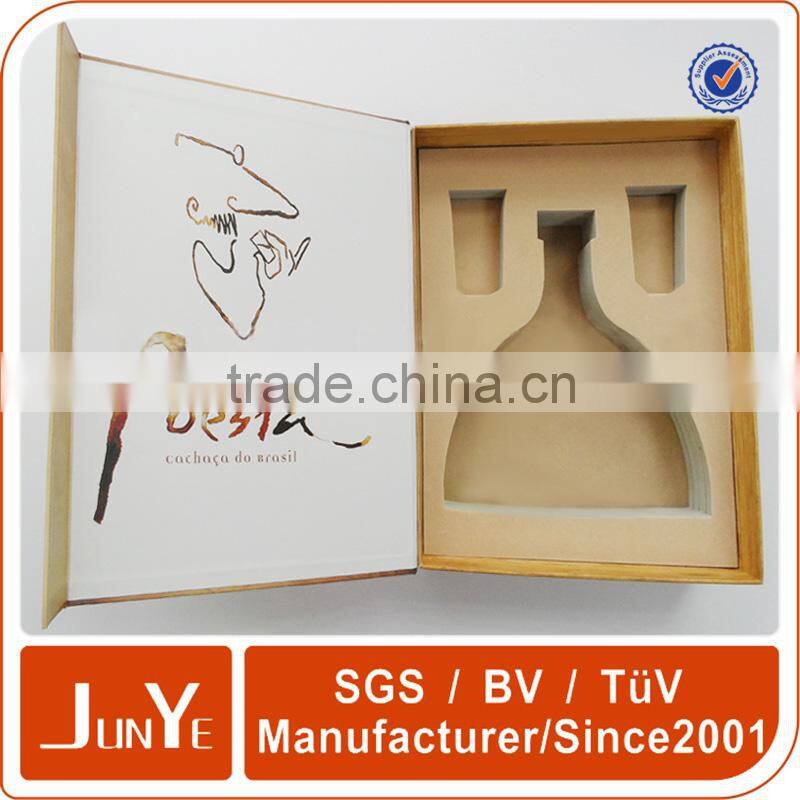 good sewing foldable leather box for wine bottles packaging