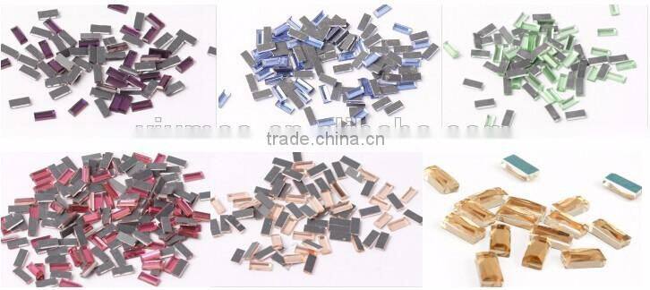 Machine Cut Glass Stones Rectangle glass stone for iphone case DIY material