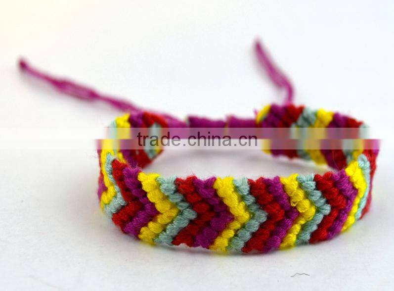 Promotion Gift Handmade 5colours polyester Cord Braided Arrow Pattern Chram Friendship Bracelet