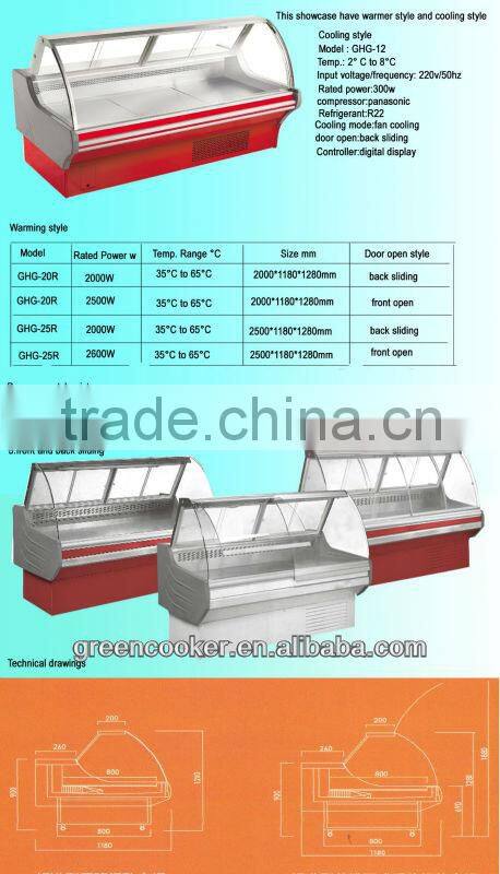 Counter Type Display Cabinet with cambered and liftable glass cover