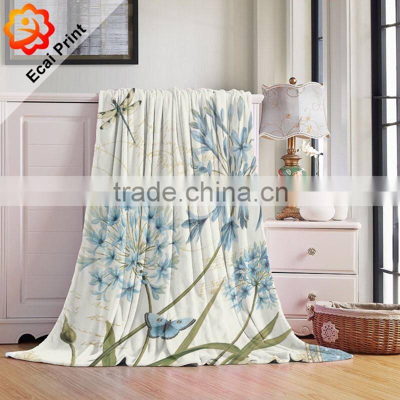 2016 hotel custom made sublimation blanket on the bed