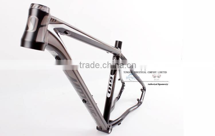 Aluminum alloy mountain bike frame with comfortable riding feeling