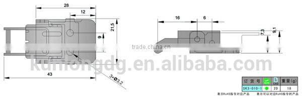 Stainless Steel SK3-010-1 Mini Spring Loaded Latch Lock