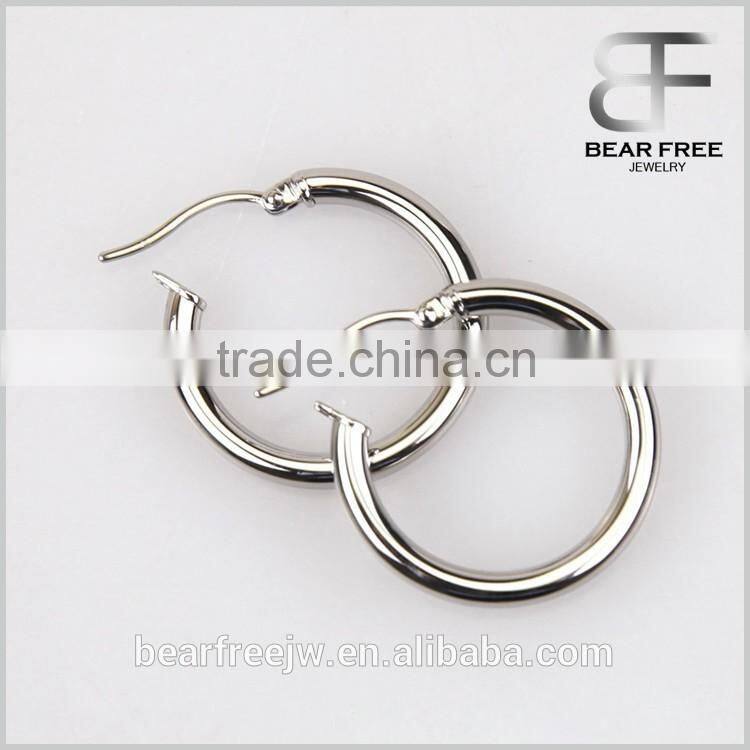Factory Direct Price High Polished Stainless Steel Hoops Womens Mens Huggie Earrings