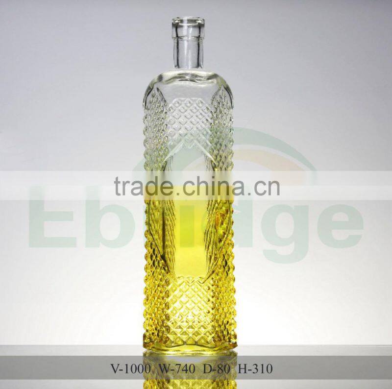 1000ml empty vodka glass bottle
