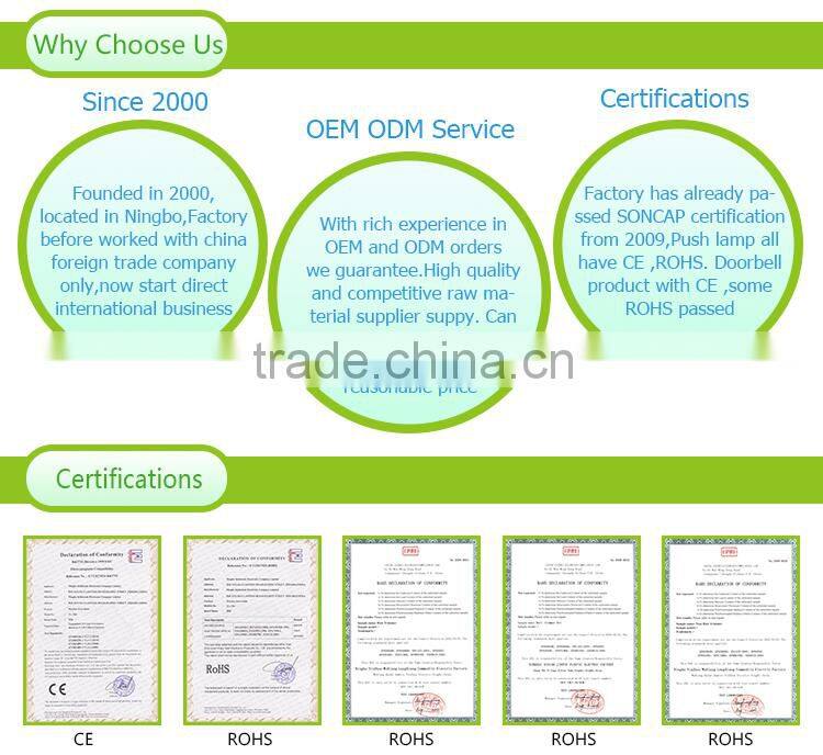 Seldorauk CE,ROHS certification passed battery powered led mini push light