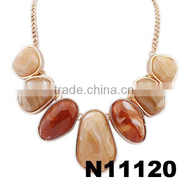 make punk geometrical big stone necklace