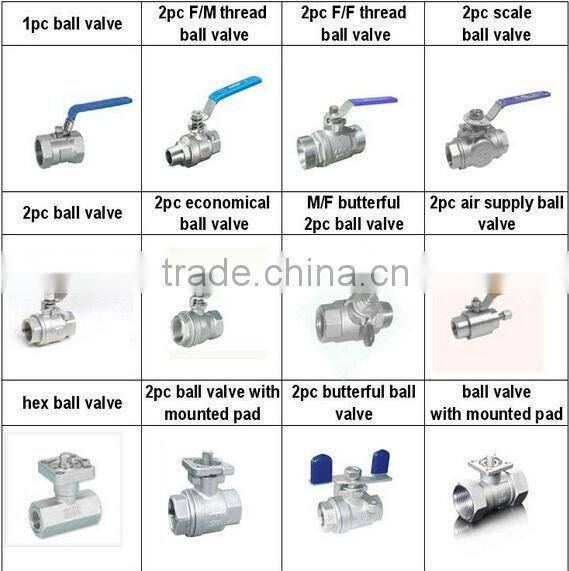 NPT thread 1-PC Ball Valve with Butterfly type Handle