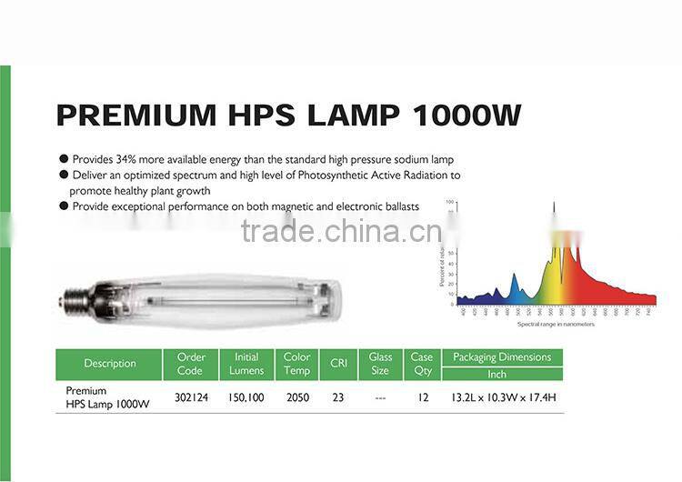 China Top 3 Hydroponics Equipment Manufacturer 250 400 600 1000 watt HPS High Pressure Sodium Grow Light