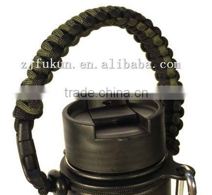 Wholesale 550lb 7 Inner Strands Paracord Handmade Reticular Bottle Cover Paracord Cup Bottle Carrier Survival Rope Bottle Sling